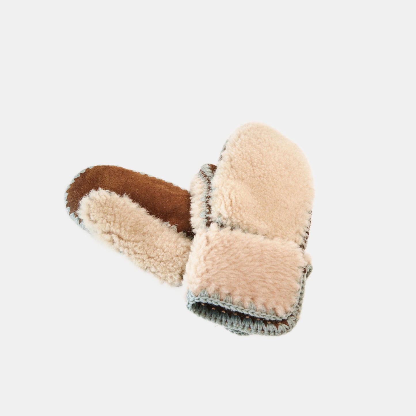 Handschuhe Lammfell Damen hell/grau