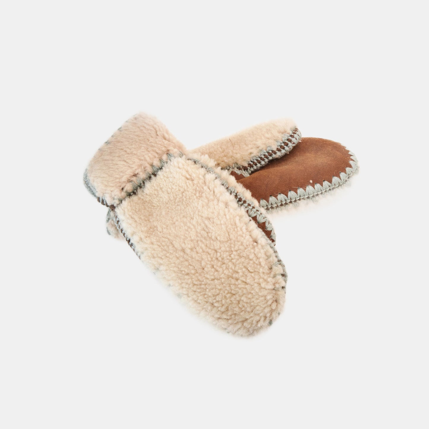 Handschuhe Lammfell Damen hell/grau