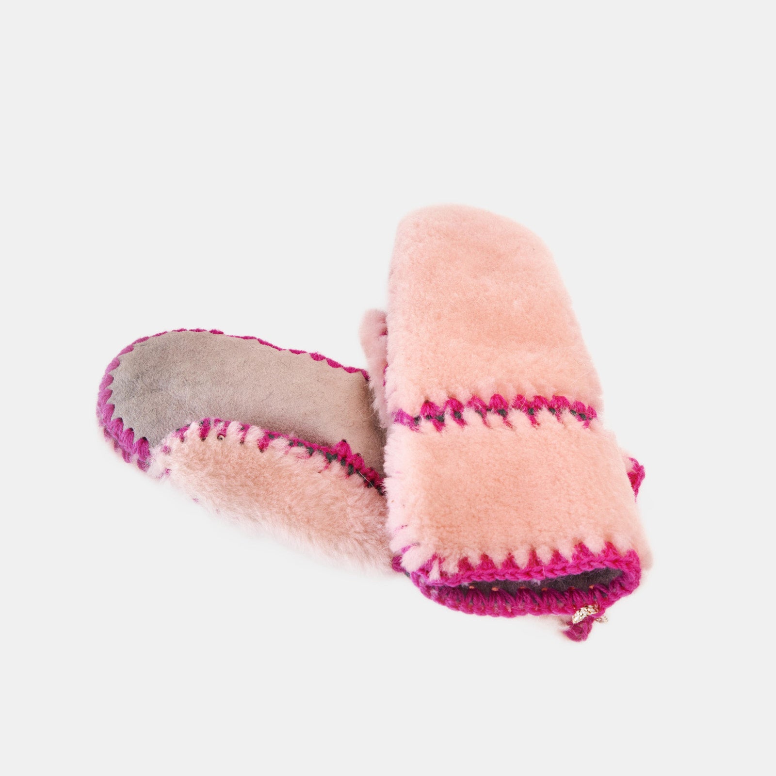 Handschuhe Lammfell Damen pink/pink – Hundling